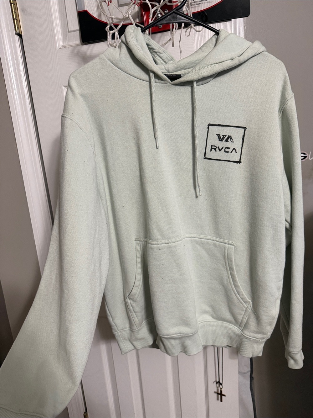 RVCA Men's Mint Green Crewneck Hoodie Pullover